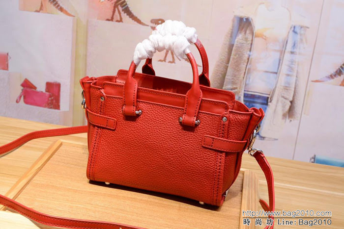 COACH蔻馳 代購正品全頭層牛皮 swagger小號 35990 可肩背或斜挎  Chz1416